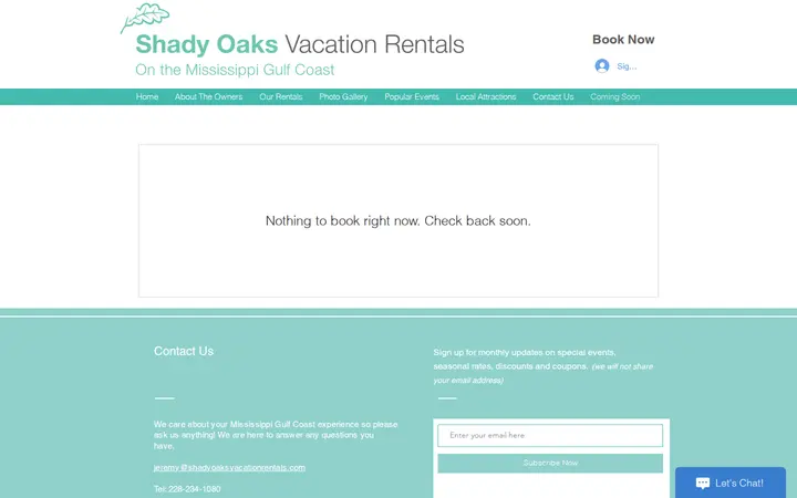/book-online — Shady Oaks Vacation Rentals