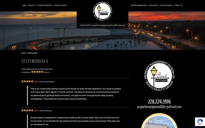 /testimonials — Property Management Division of Busch Realty Group