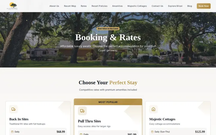 /rates — Majestic Oaks RV Resort