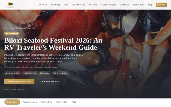 /blog/biloxi-seafood-festival-rv-guide — Majestic Oaks RV Resort