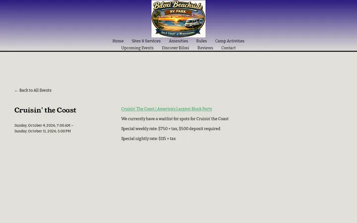 /upcoming-events/cruisin-the-coast — Biloxi Beachside RV Park