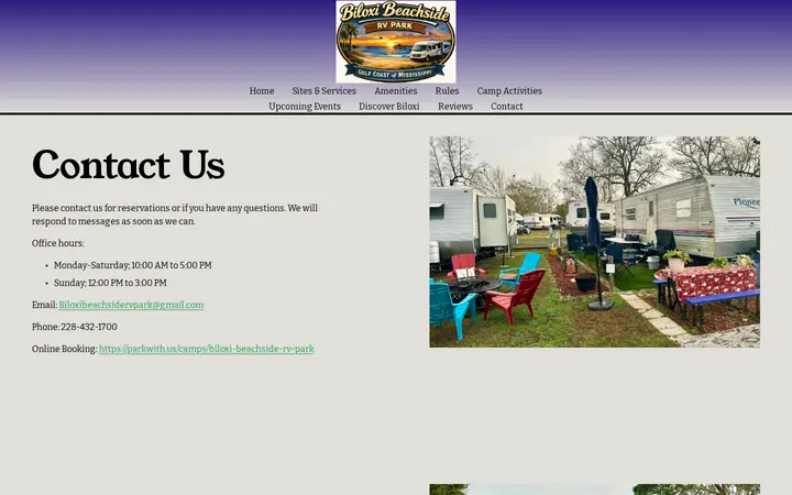 /contact — Biloxi Beachside RV Park