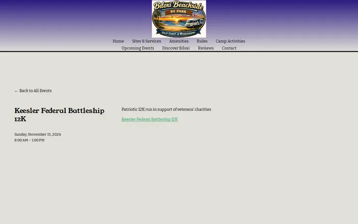 /upcoming-events/keesler-federal-battleship-12k — Biloxi Beachside RV Park