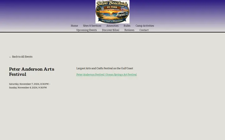 /upcoming-events/peter-anderson-arts-festival — Biloxi Beachside RV Park