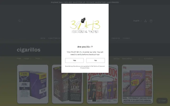 /collections/cigarillos — 3OH3 Smokes & Vapes