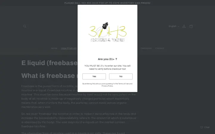 /collections/e-liquid-freebase — 3OH3 Smokes & Vapes