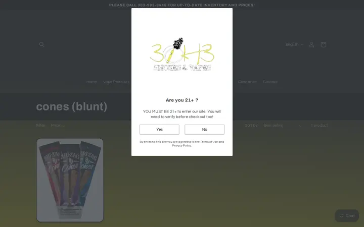 /collections/cones-blunt — 3OH3 Smokes & Vapes
