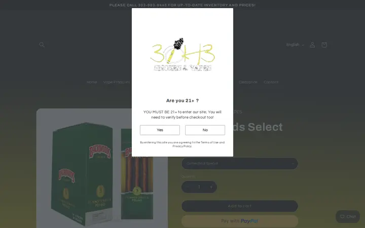 /products/backwoods-select — 3OH3 Smokes & Vapes