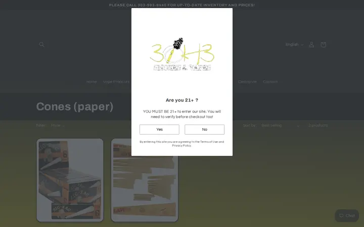 /collections/cones-paper — 3OH3 Smokes & Vapes