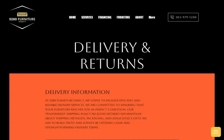 /shipping-and-returns — 5280 Furniture Direct
