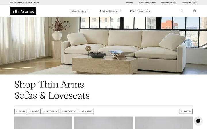 /collections/thin-arms-sofas-loveseats — 7th Avenue @ Cherry Creek Denver