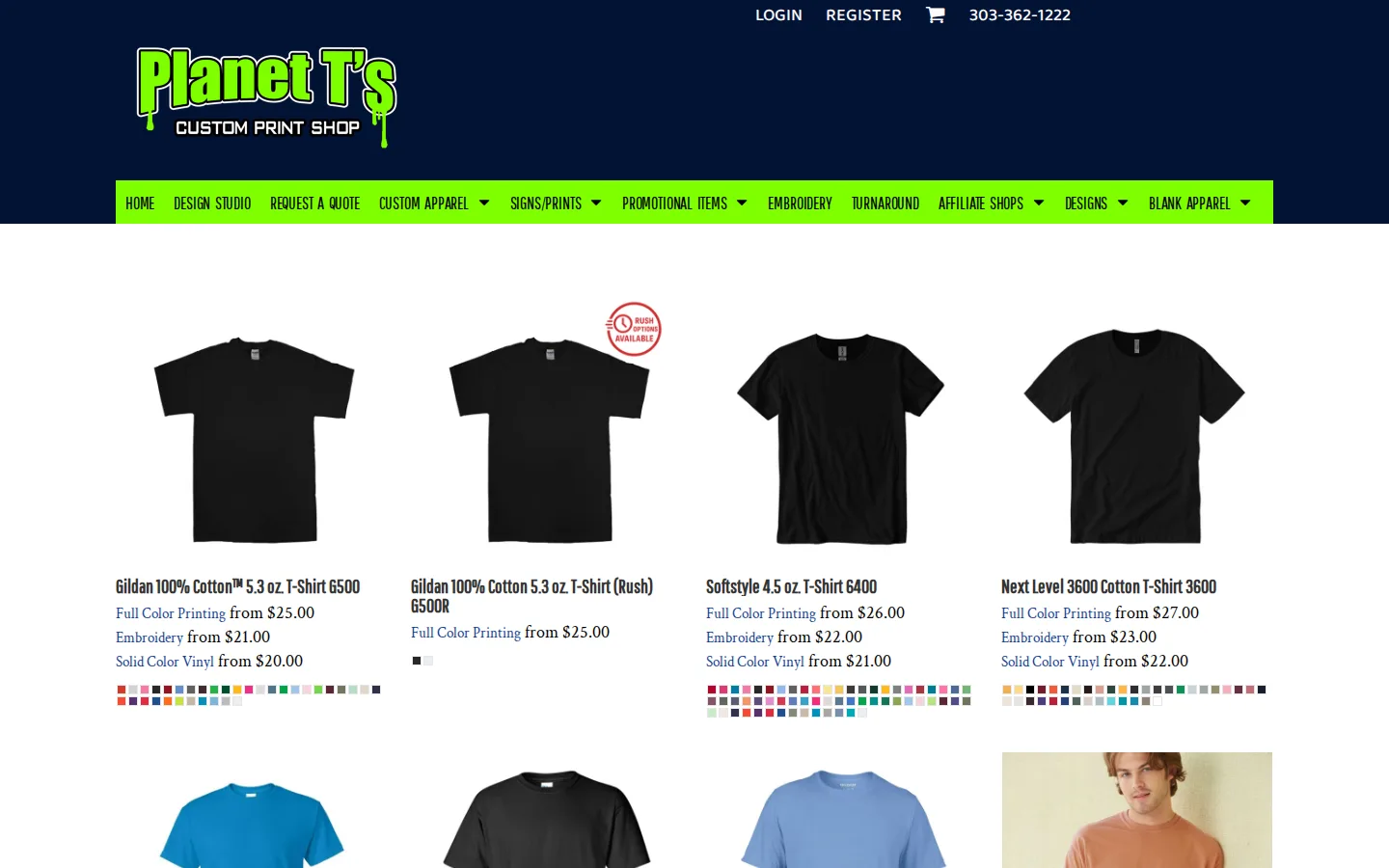 Captured website of Planet T's