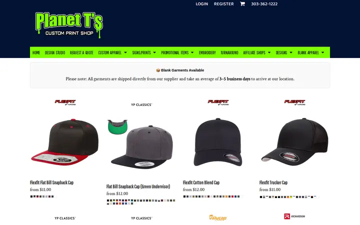 /page/blank-apparel/headwear — Planet T's
