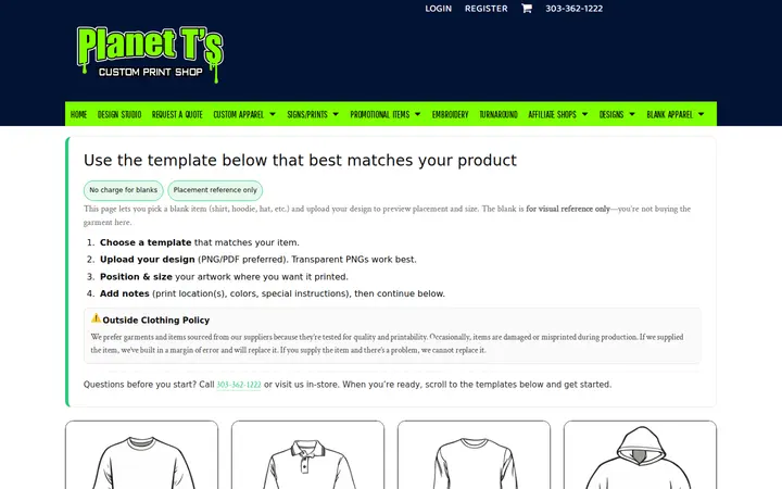 /page/custom-apparel/customer-blanks — Planet T's