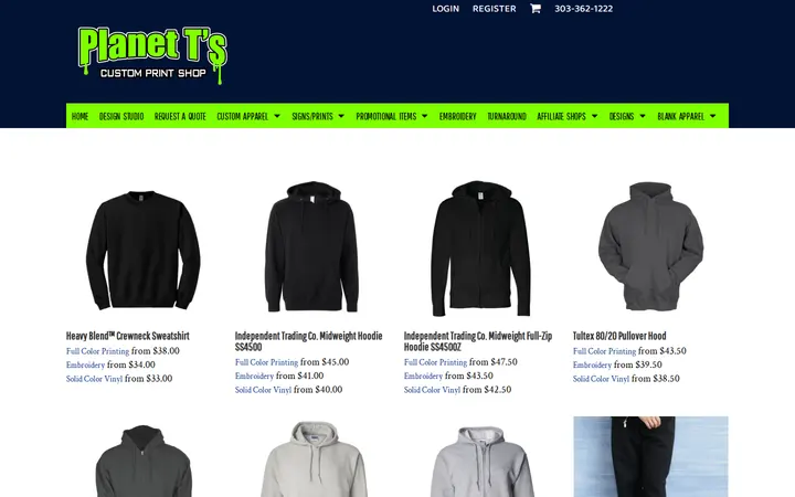 /page/custom-apparel/sweatshirts — Planet T's