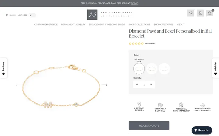 /collections/personalized-collection/products/diamond-pave-and-bezel-personalized-initial-bracelet — Ashley Schenkein Jewelry Design