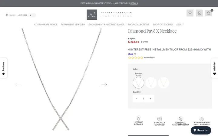 /collections/brooklyn-silver-and-diamonds-collection/products/brooklyn-diamond-pave-x-necklace — Ashley Schenkein Jewelry Design