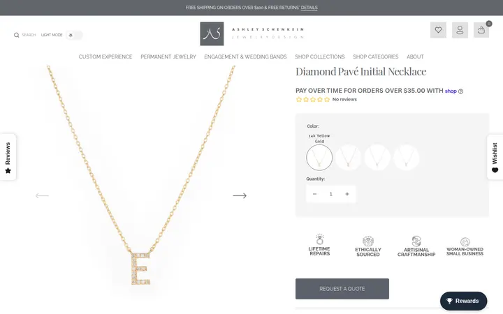 /collections/personalized-collection/products/diamond-pave-initial-necklace — Ashley Schenkein Jewelry Design