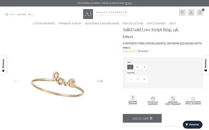 /collections/14k-fine-jewelry-collection/products/solid-gold-love-script-ring-14k — Ashley Schenkein Jewelry Design