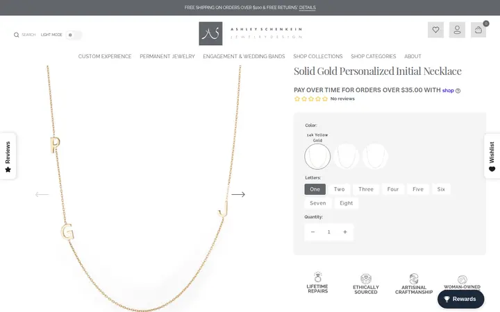 /collections/14k-fine-jewelry-collection/products/solid-gold-personalized-initial-necklace — Ashley Schenkein Jewelry Design