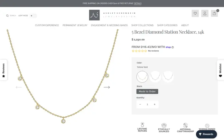 /collections/14k-fine-jewelry-collection/products/5-bezel-diamond-station-necklace-14ky — Ashley Schenkein Jewelry Design