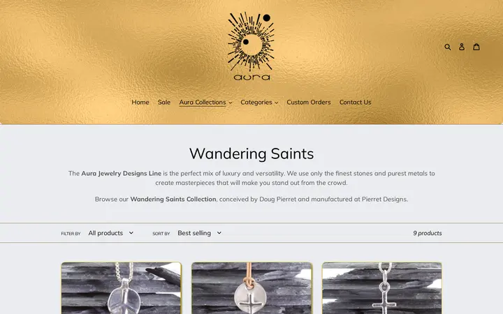 /collections/wandering-saints — Aura Jewelry Designs