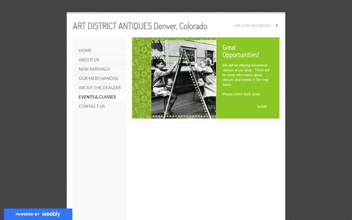 /events--classes.html — Art District Antiques
