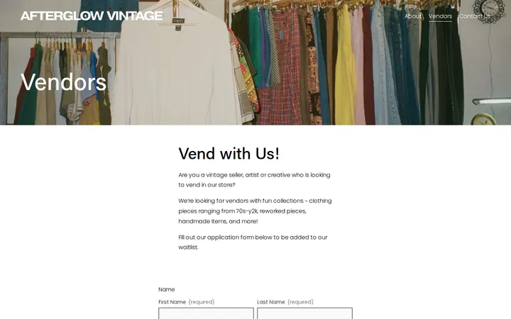 /vendors — Afterglow Vintage