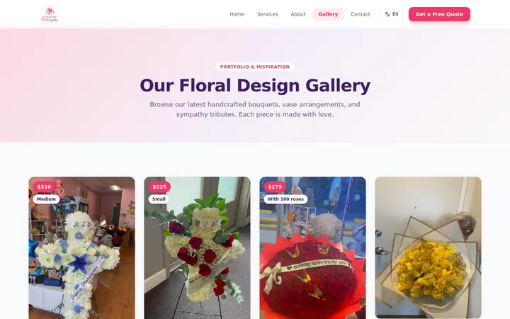 Website of FLORERIA "FRIDANDRE"