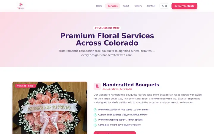 /services — FLORERIA "FRIDANDRE"