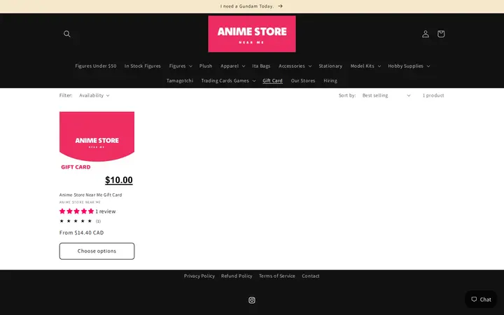 /collections/gift-cards — Anime Store Near Me