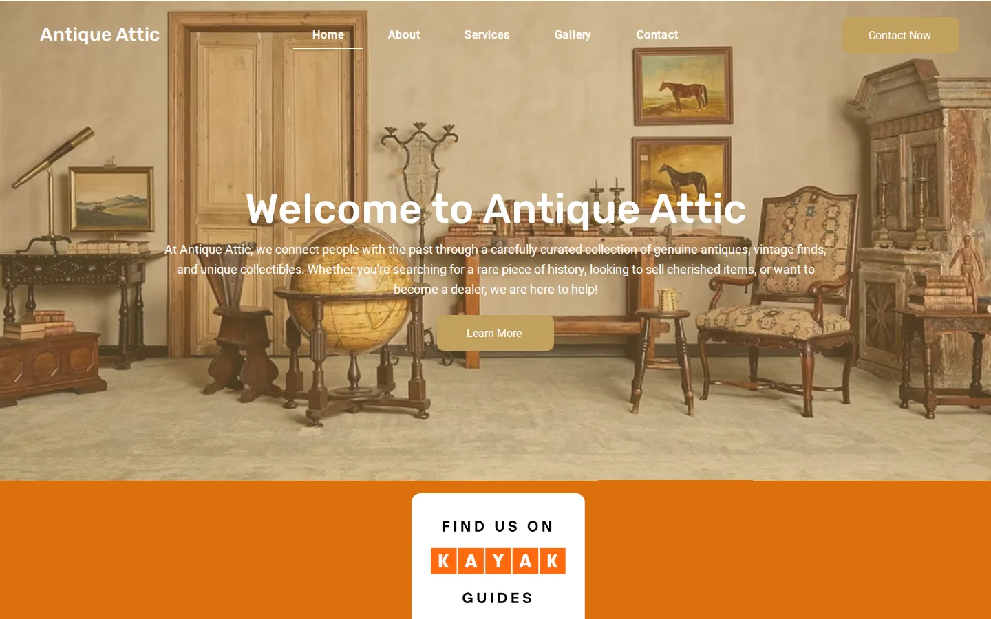 Captured website of Antique Attic