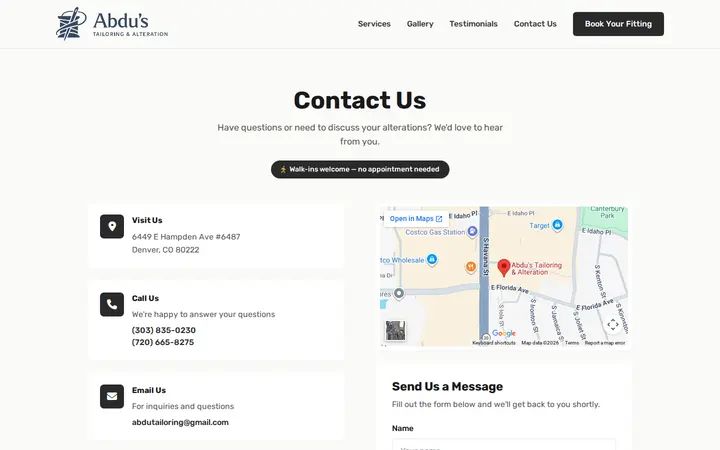 /contact-us — Abdu's Tailoring & Alteration