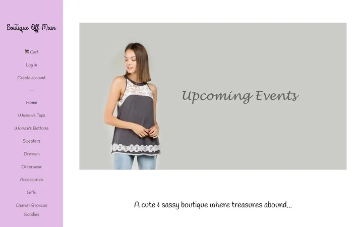 Website of Boutique Off Main