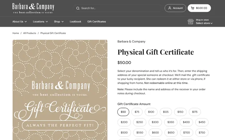 /collections/shop/products/gift-cards — Barbara & Company