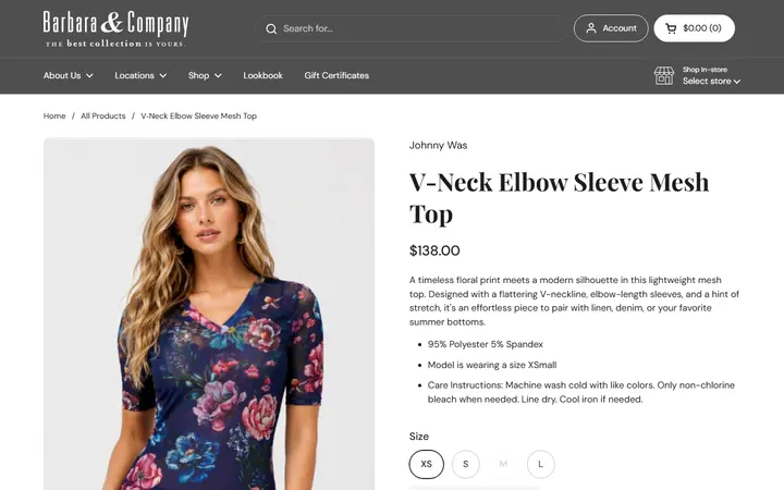 /collections/shop/products/v-neck-elbow-sleeve-mesh-top — Barbara & Company