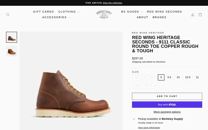 /collections/shopall/products/red-wing-heritage-seconds-9111-classic-round-toe-copper-rough-tough — Berkeley Supply Company