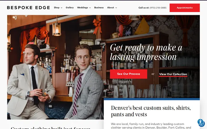 Website of Bespoke Edge