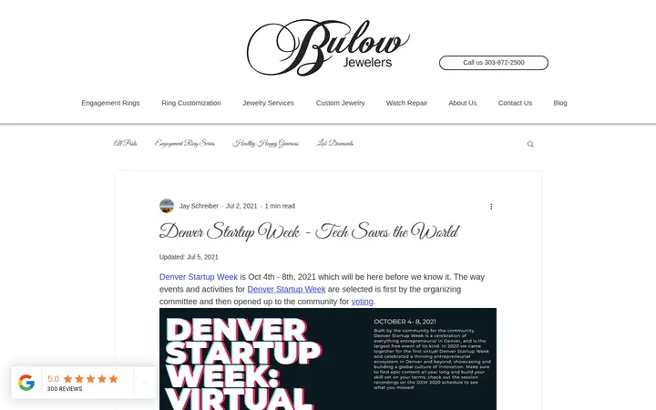 /post/denver-startup-week-tech-saves-the-world — Bulow Jewelers Custom Jewelry Store
