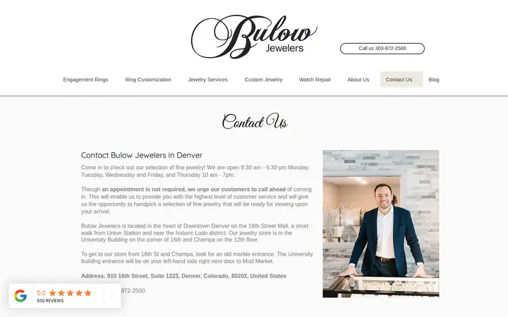 /contact-us — Bulow Jewelers Custom Jewelry Store