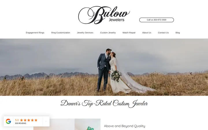 Website of Bulow Jewelers Custom Jewelry Store