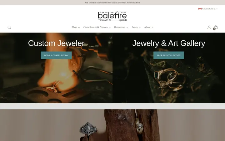 Website of Balefire Goods