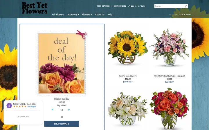 Website of Best Yet Flowers