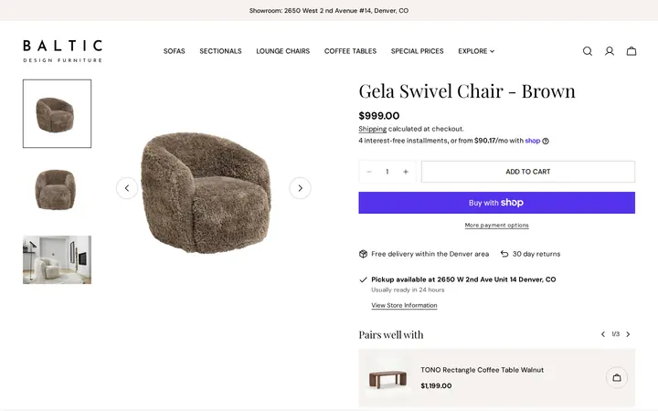 /products/gela-swivel-armchair-doodle-brown-33 — Baltic Design Furniture - Modern European Sofas