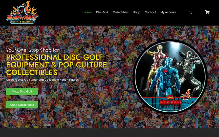 Website of Bad Habit Disc Golf & Collectibles
