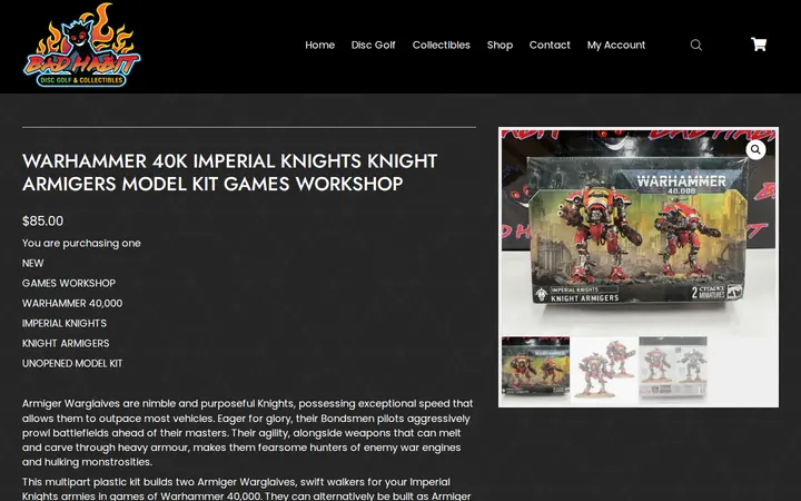 /product/warhammer-40k-imperial-knights-knight-armigers-model-kit-games-workshop — Bad Habit Disc Golf & Collectibles