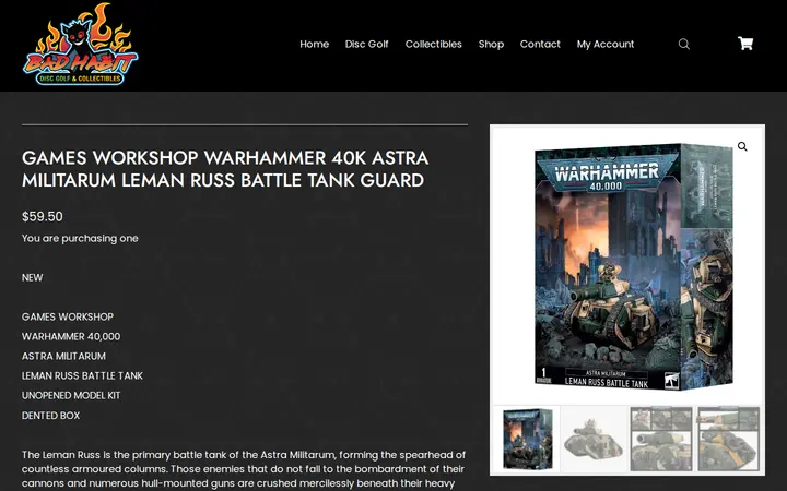 /product/games-workshop-warhammer-40k-astra-militarum-leman-russ-battle-tank-guard — Bad Habit Disc Golf & Collectibles