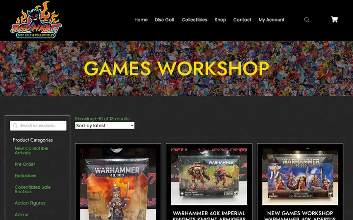 /product-category/collectibles/games-workshop — Bad Habit Disc Golf & Collectibles