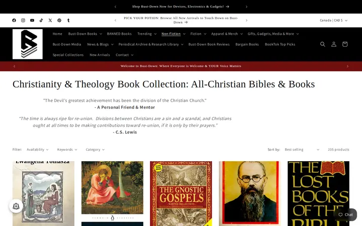 /collections/christianity-theology-book-collection-all-christian-bibles-books — Bust-Down Books