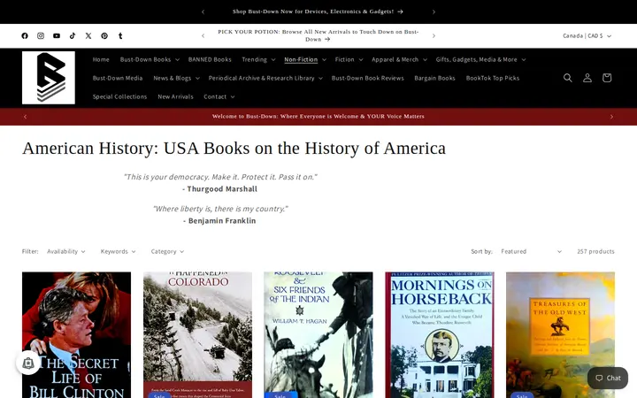 /collections/american-history-usa-books-america — Bust-Down Books